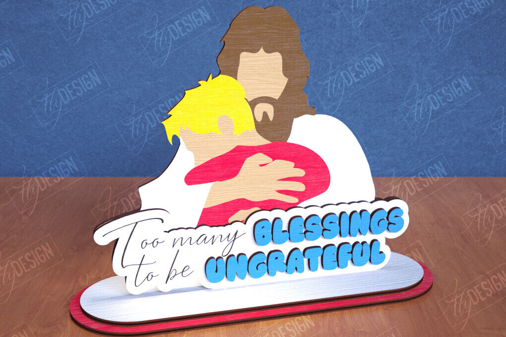 Intra απο ξύλο plywood 3mm-4mm πάχος Χριστιανική επιτραπέζια βάση |Χριστιανική επιγραφή Δίασταση 30x20 cm INTRAFABR-113924593