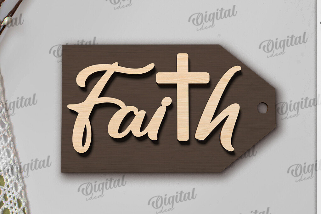 Σετ των 2 Intra απο ξύλο plywood 3mm-4mm πάχος Χριστιανικό Διακόσμηση Δίσκων με Επίπεδη Δίασταση 30x20 cm INTRAFABR-119902133