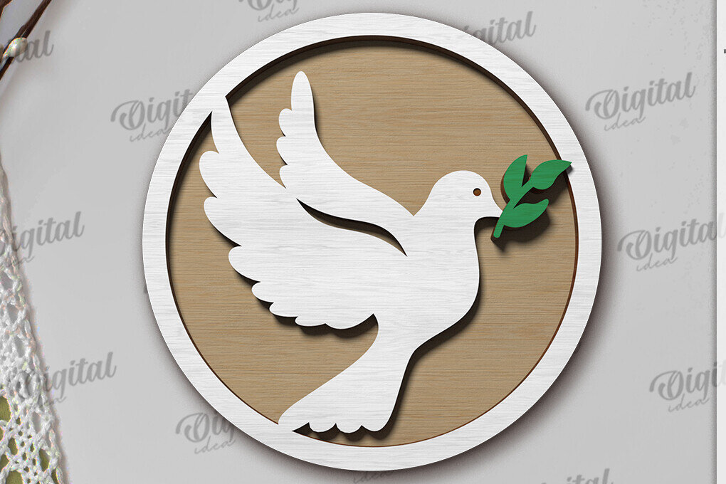 Σετ των 2 Intra απο ξύλο plywood 3mm-4mm πάχος Χριστιανικό Διακόσμηση Δίσκων με Επίπεδη Δίασταση 30x20 cm INTRAFABR-119902171