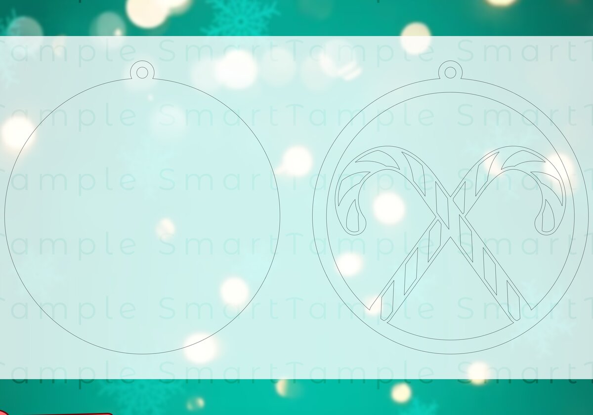 Σετ των 3 Intra απο ξύλο plywood 3mm-4mm πάχος Χριστουγεννιάτικο στολίδι 2 στρώσεων Δίασταση 8x8 cm INTRAFABR-83711330