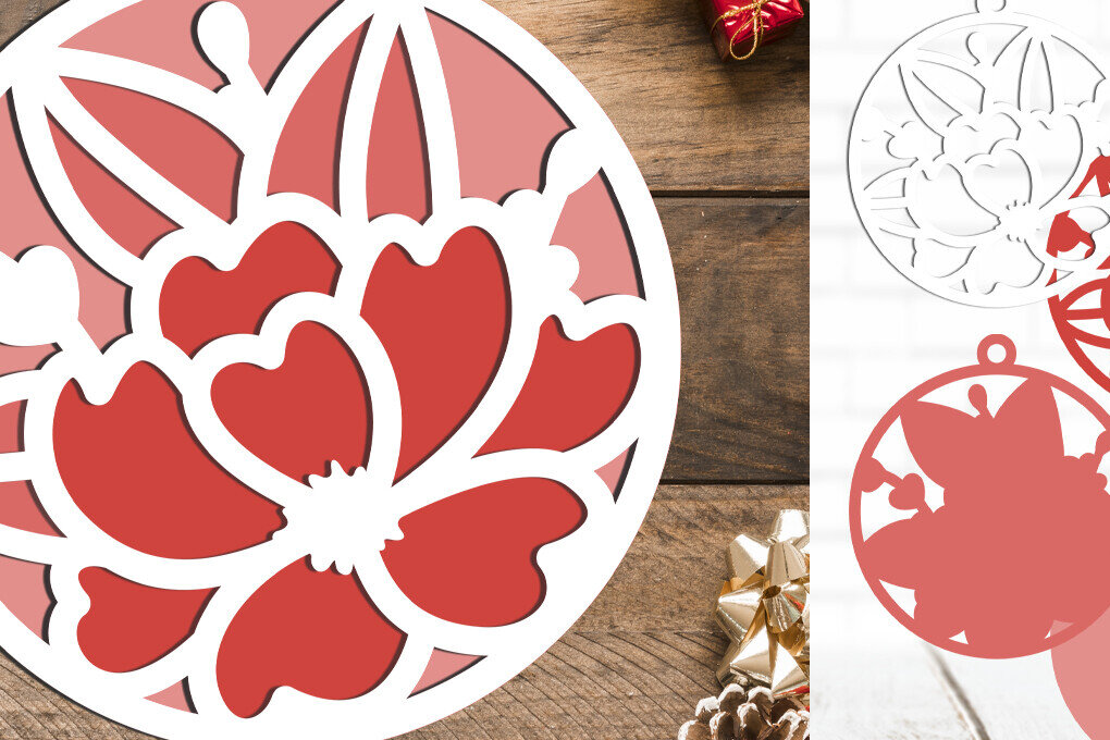 Σετ των 3 Intra απο ξύλο plywood 3mm-4mm πάχος Χριστουγεννιάτικο τρισδιάστατο στολίδι Δίασταση 8x8 cm INTRAFABR-80632886