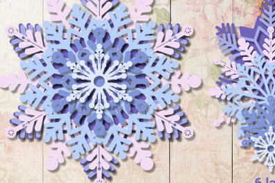 Σετ των 2 Intra απο ξύλο plywood 3mm-4mm πάχος Χριστουγεννιάτικη 3D Layered Snowflake 1076 Δίασταση 15x15 cm INTRAFABR-106999075