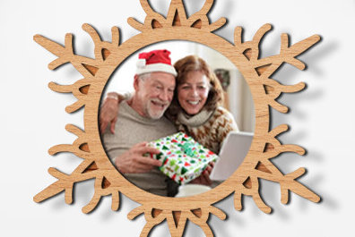 Intra απο ξύλο plywood 3mm-4mm πάχος Χριστουγεννιάτικη τρισδιάστατη κορνίζα φωτογραφιών Δίασταση 20x30 cm INTRAFABR-83068970