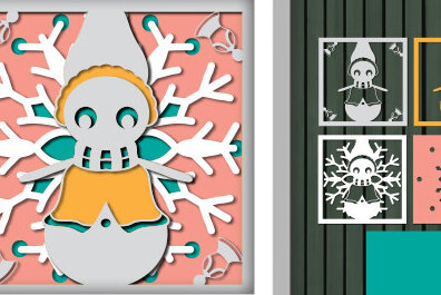 Intra απο ξύλο plywood 3mm-4mm πάχος Χριστουγεννιάτικο 3d Shadow Box Δίασταση 25x25 cm INTRAFABR-79755986