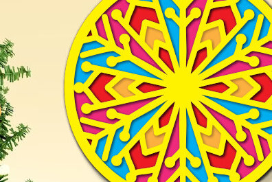 Σετ των 3 Intra απο ξύλο plywood 3mm-4mm πάχος Χριστουγεννιάτικο τρισδιάστατο Snowflake Δίασταση 8x8 cm INTRAFABR-77595779