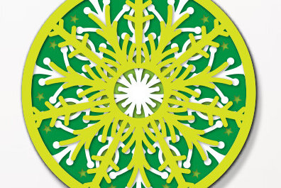 Σετ των 3 Intra απο ξύλο plywood 3mm-4mm πάχος Χριστουγεννιάτικο τρισδιάστατο Snowflake Δίασταση 8x8 cm INTRAFABR-77595792