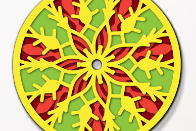 Σετ των 3 Intra απο ξύλο plywood 3mm-4mm πάχος Χριστουγεννιάτικο τρισδιάστατο Snowflake Δίασταση 8x8 cm INTRAFABR-77595799