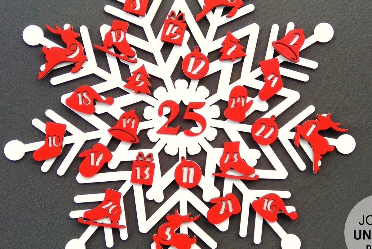 Intra απο ξύλο plywood 3mm-4mm πάχος περικοπής Ημερολόγιο Χριστουγέννων Advent Δίασταση 45x45 cm INTRAFABR-32601271