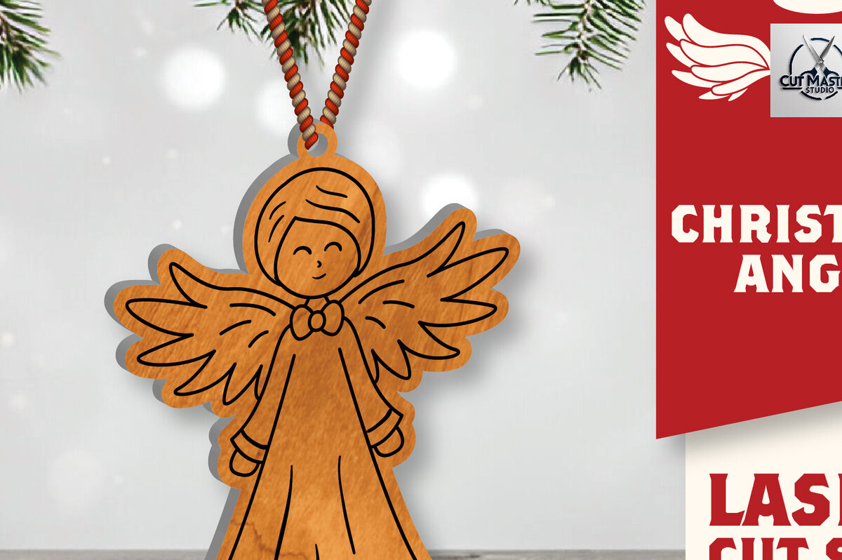Σετ των 3 Intra απο ξύλο plywood 3mm-4mm πάχος Christmas Angel Cut  Δίασταση 15x15 cm INTRAFABR-109819781