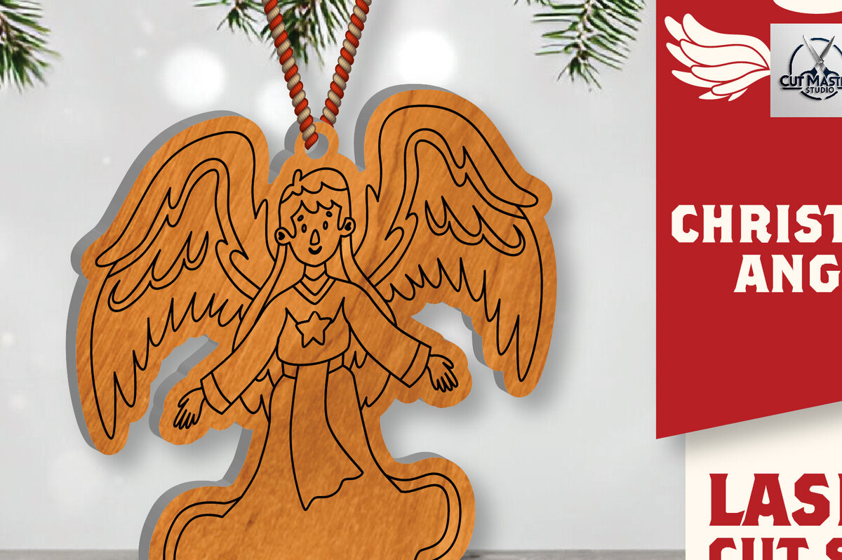 Intra απο ξύλο plywood 3mm-4mm πάχος Christmas Angel Cut  Δίασταση 15x15 cm INTRAFABR-109819807