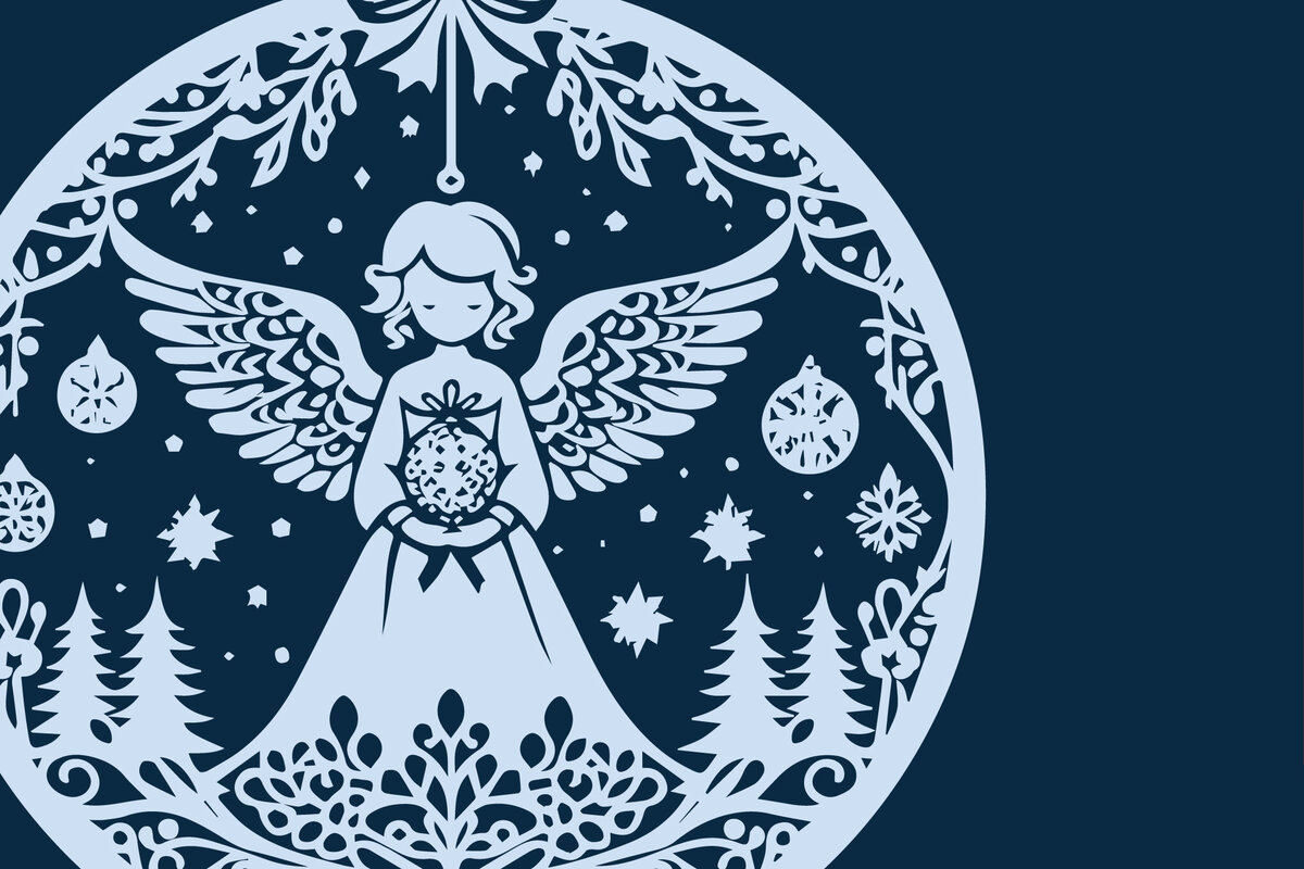 Σετ των 3 Intra απο ξύλο plywood 3mm-4mm πάχος Christmas Angels Δίασταση 4x4 cm INTRAFABR-85953369