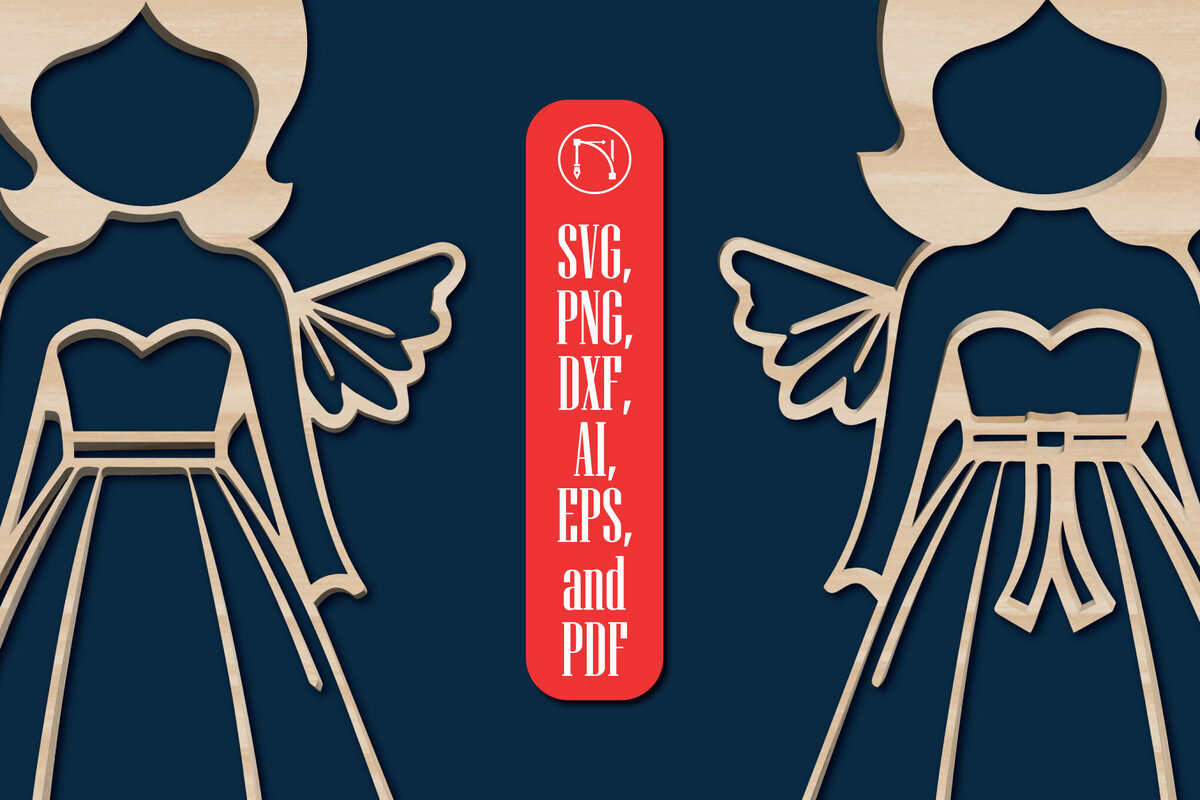 Σετ των 3 Intra απο ξύλο plywood 3mm-4mm πάχος Christmas Angels Δίασταση 4x4 cm INTRAFABR-85953571