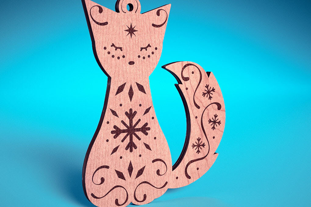 Σετ των 3 Intra απο ξύλο plywood 3mm-4mm πάχος Χριστουγεννιάτικα στολίδια ζώων με Δίασταση 8x8 cm INTRAFABR-71710042