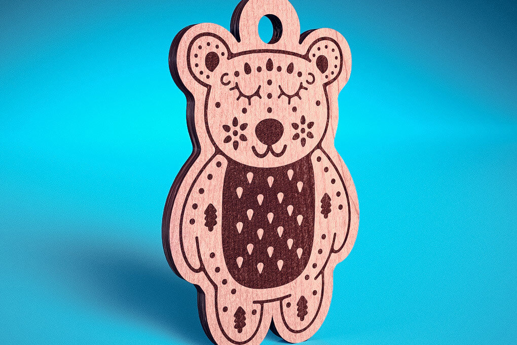 Σετ των 3 Intra απο ξύλο plywood 3mm-4mm πάχος Χριστουγεννιάτικα στολίδια ζώων με Δίασταση 8x8 cm INTRAFABR-72091567