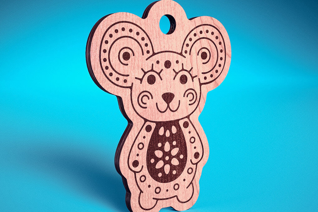 Σετ των 3 Intra απο ξύλο plywood 3mm-4mm πάχος Χριστουγεννιάτικα στολίδια ζώων με Δίασταση 8x8 cm INTRAFABR-72091587