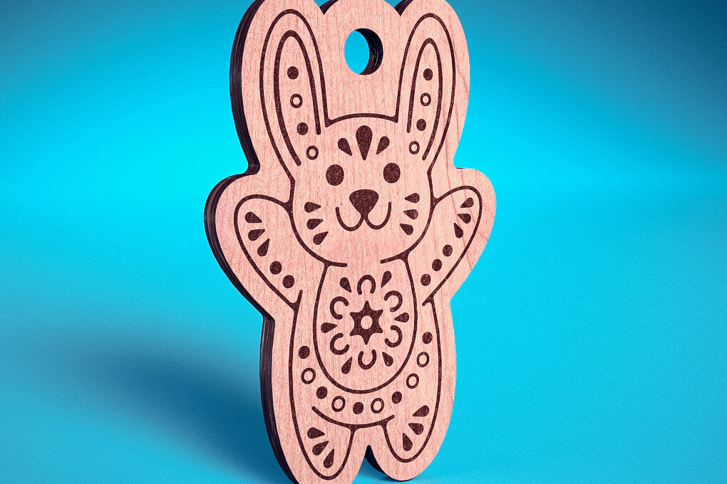 Σετ των 3 Intra απο ξύλο plywood 3mm-4mm πάχος Χριστουγεννιάτικα στολίδια ζώων με Δίασταση 8x8 cm INTRAFABR-72091632