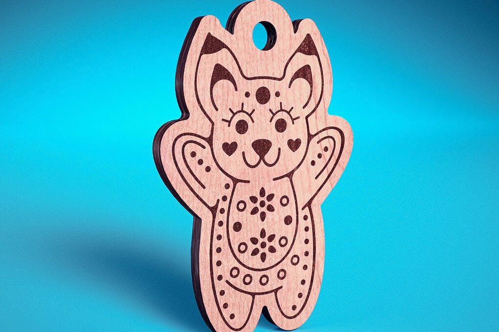 Σετ των 3 Intra απο ξύλο plywood 3mm-4mm πάχος Χριστουγεννιάτικα στολίδια ζώων με Δίασταση 8x8 cm INTRAFABR-72091700