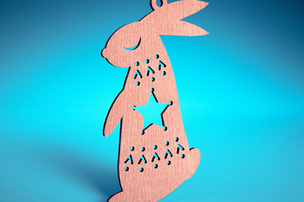 Σετ των 3 Intra απο ξύλο plywood 3mm-4mm πάχος Χριστουγεννιάτικα στολίδια ζώων με Δίασταση 8x8 cm INTRAFABR-72173530