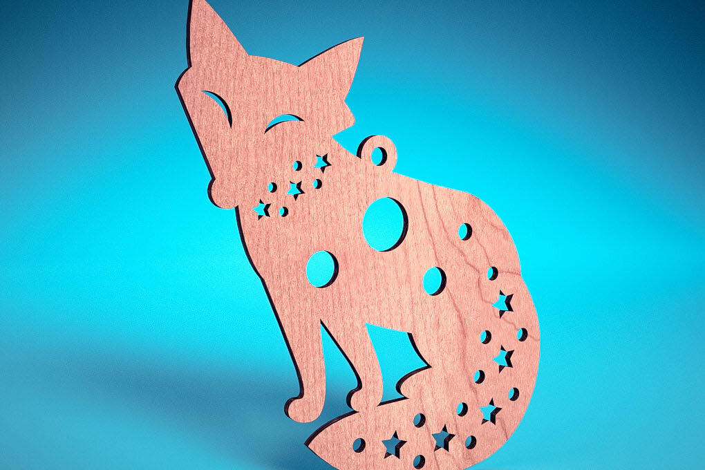 Σετ των 3 Intra απο ξύλο plywood 3mm-4mm πάχος Χριστουγεννιάτικα στολίδια ζώων με Δίασταση 8x8 cm INTRAFABR-72173564