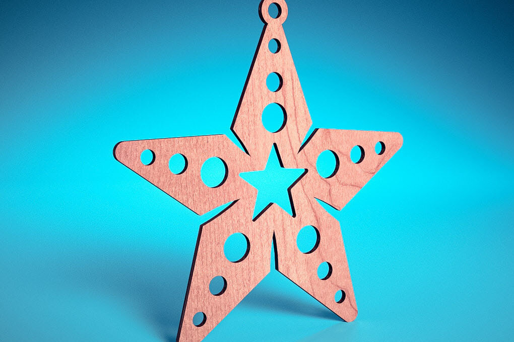 Σετ των 3 Intra απο ξύλο plywood 3mm-4mm πάχος Χριστουγεννιάτικα στολίδια ζώων με Δίασταση 8x8 cm INTRAFABR-72173646