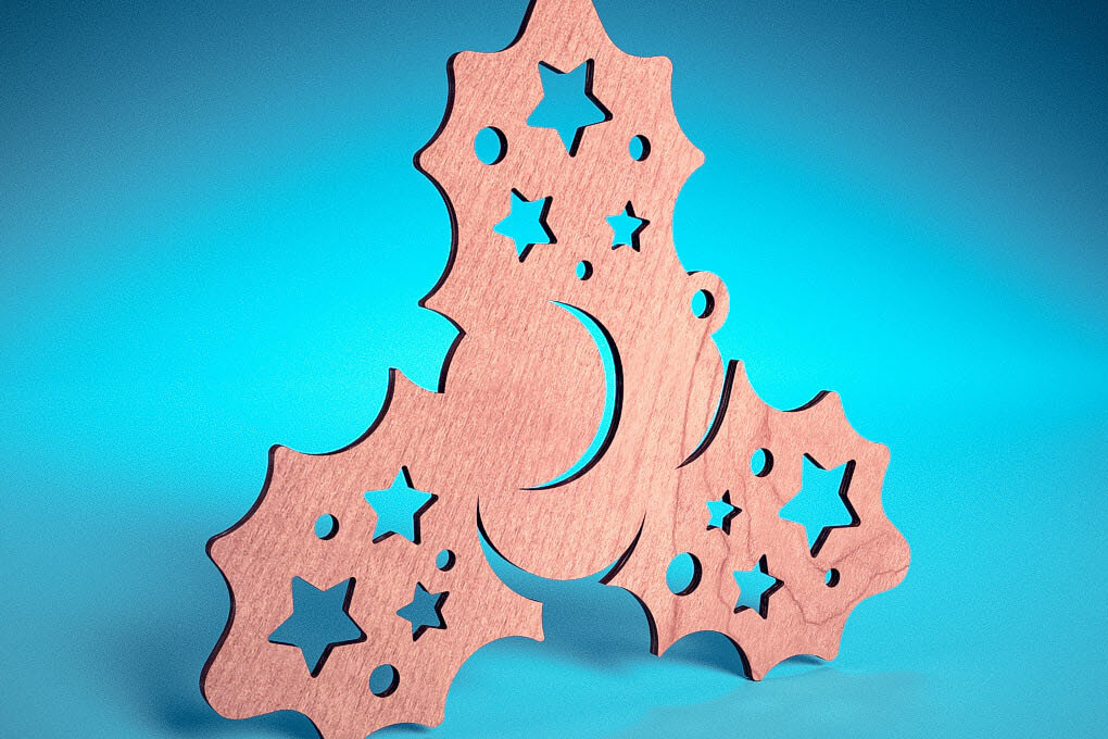 Σετ των 3 Intra απο ξύλο plywood 3mm-4mm πάχος Χριστουγεννιάτικα στολίδια ζώων με Δίασταση 8x8 cm INTRAFABR-72173669