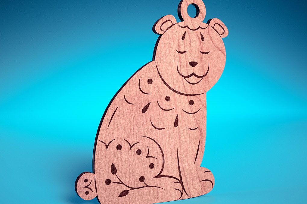 Σετ των 3 Intra απο ξύλο plywood 3mm-4mm πάχος Χριστουγεννιάτικα στολίδια ζώων με Δίασταση 8x8 cm INTRAFABR-75474567