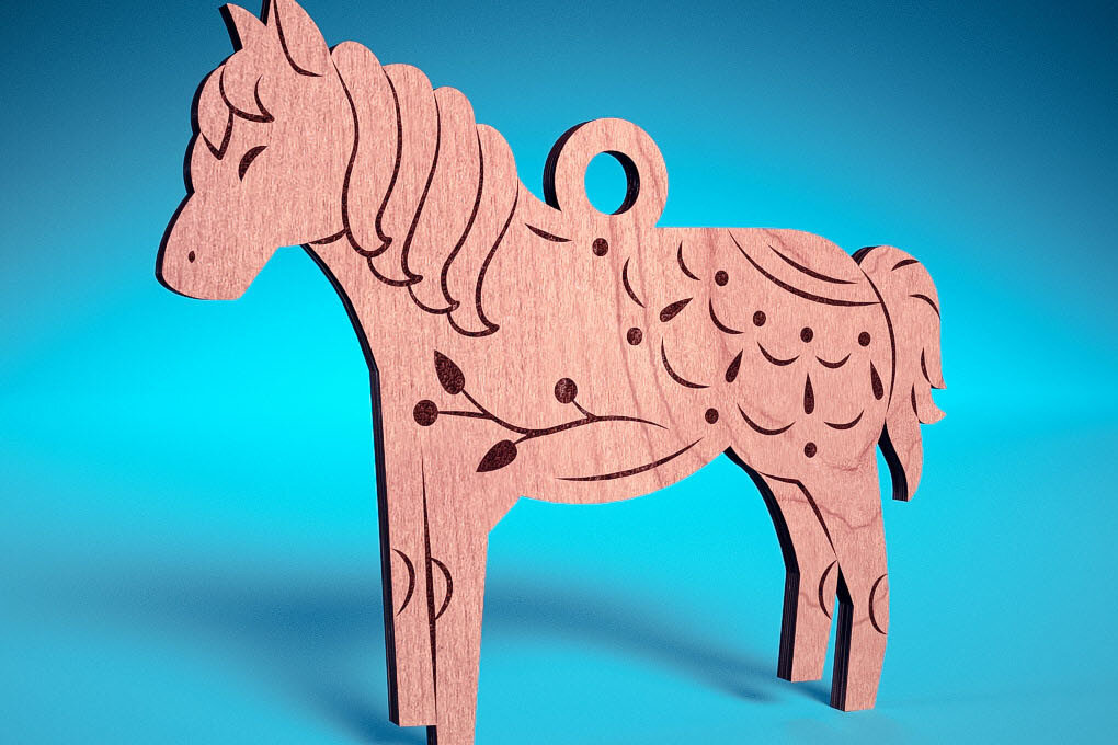 Σετ των 3 Intra απο ξύλο plywood 3mm-4mm πάχος Χριστουγεννιάτικα στολίδια ζώων με Δίασταση 8x8 cm INTRAFABR-75474648