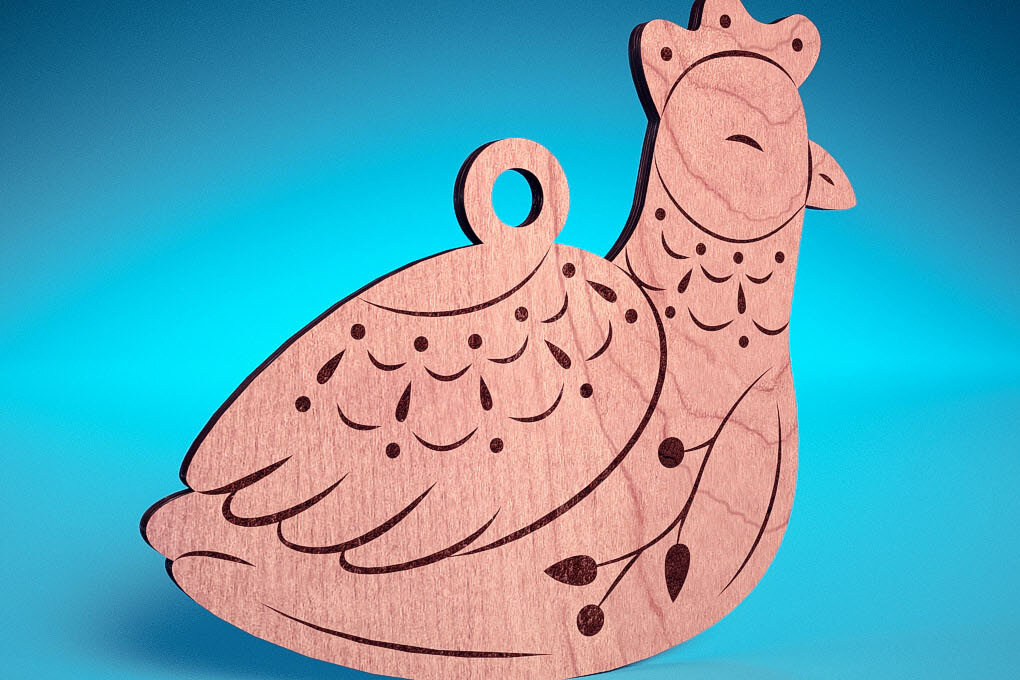 Σετ των 3 Intra απο ξύλο plywood 3mm-4mm πάχος Χριστουγεννιάτικα στολίδια ζώων με Δίασταση 8x8 cm INTRAFABR-75474657