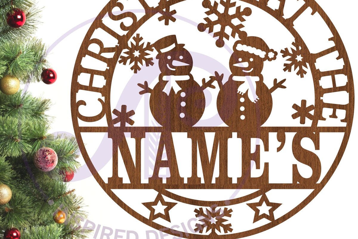 Σετ των 3 Intra απο ξύλο plywood 3mm-4mm πάχος Χριστούγεννα στο δέντρο χιονάνθρωπος όνομα Δίασταση 6x6 cm INTRAFABR-83422906