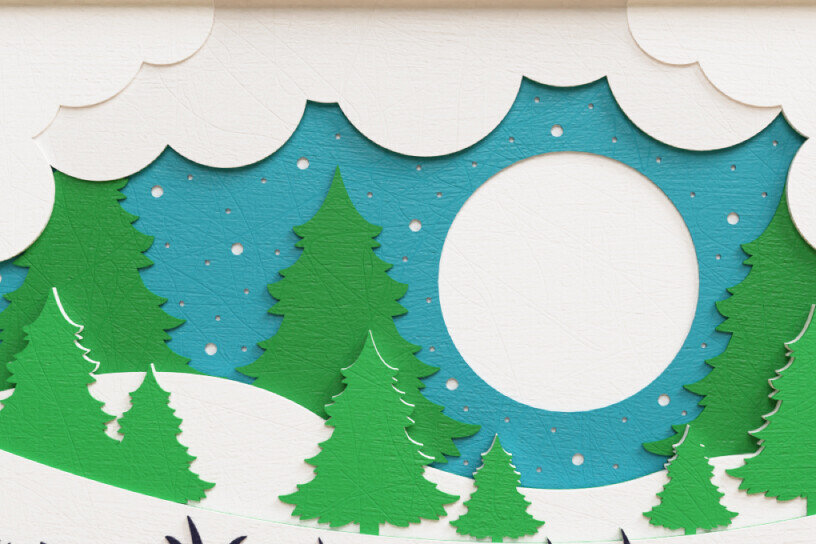 Intra απο ξύλο plywood 3mm-4mm πάχος Χριστουγεννιάτικο φόντο 3D Πολυεπίπεδο Δίασταση 40x40 cm INTRAFABR-77122726