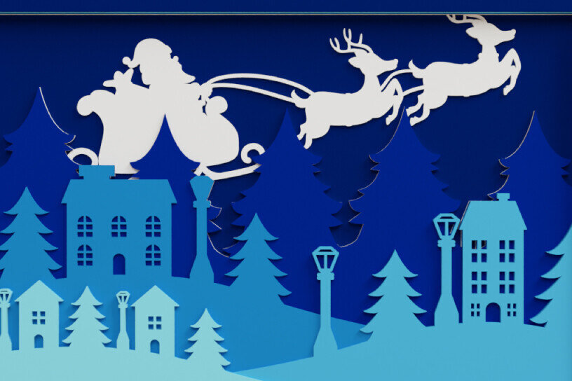 Intra απο ξύλο plywood 3mm-4mm πάχος Χριστουγεννιάτικο φόντο 3D Πολυεπίπεδο Δίασταση 40x40 cm INTRAFABR-77122766