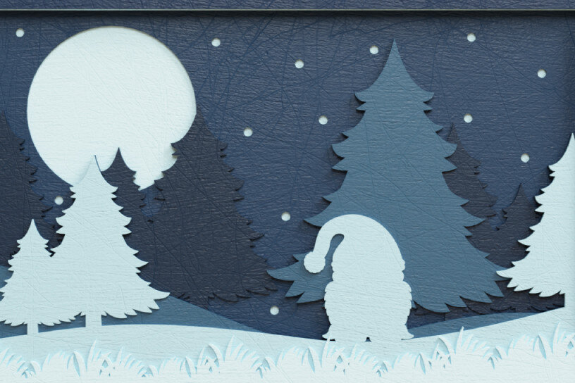 Intra απο ξύλο plywood 3mm-4mm πάχος Χριστουγεννιάτικο φόντο 3D Πολυεπίπεδο Δίασταση 40x40 cm INTRAFABR-76517554