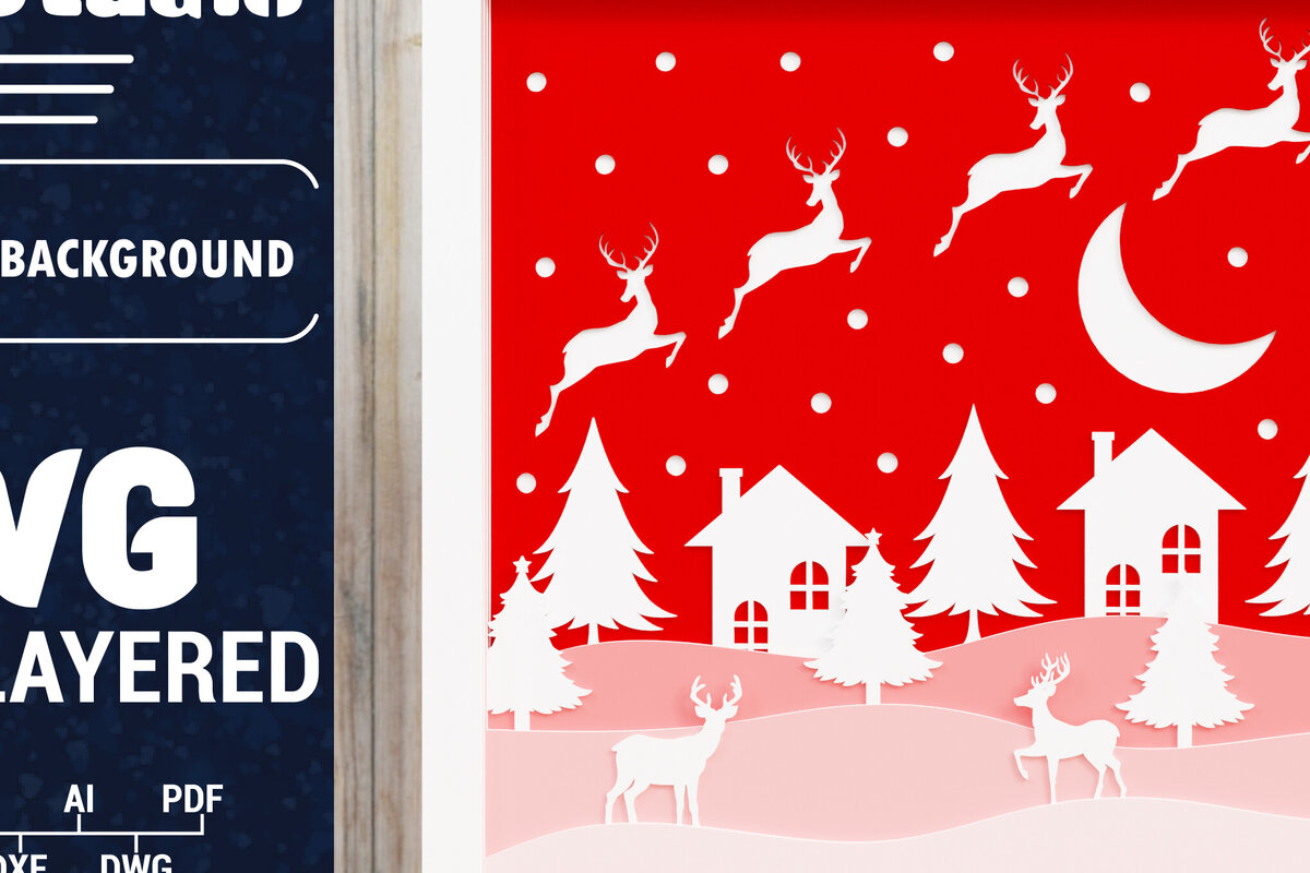 Σετ των 2 Intra απο ξύλο plywood 3mm-4mm πάχος Χριστουγεννιάτικο φόντο κοπής με λέιζερ Δίασταση 1500x1500 cm INTRAFABR-84788234