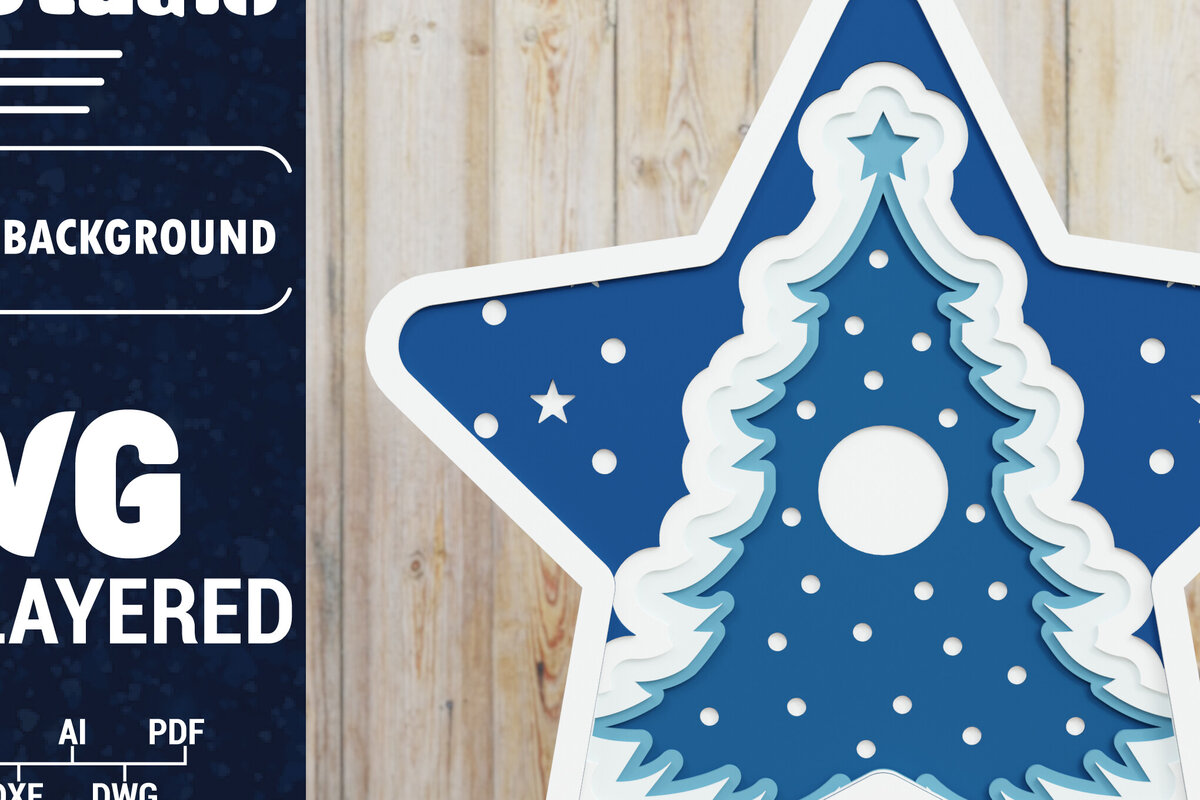 Σετ των 2 Intra απο ξύλο plywood 3mm-4mm πάχος Χριστουγεννιάτικο φόντο με  Papercut Δίασταση 1500x1500 cm INTRAFABR-85426684