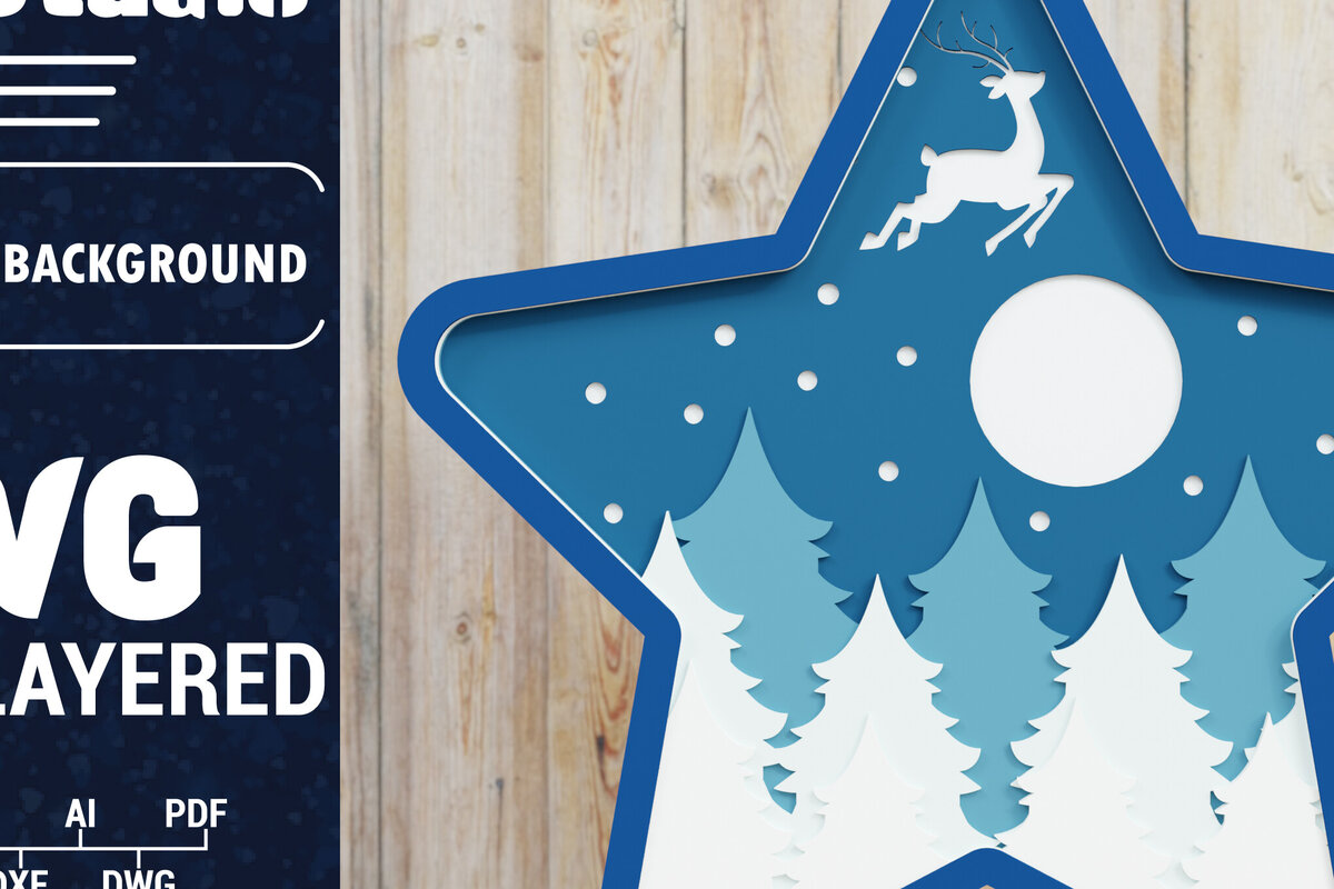 Intra απο ξύλο plywood 3mm-4mm πάχος Χριστουγεννιάτικο φόντο με  Papercut Δίασταση 1500x1500 cm INTRAFABR-85426686