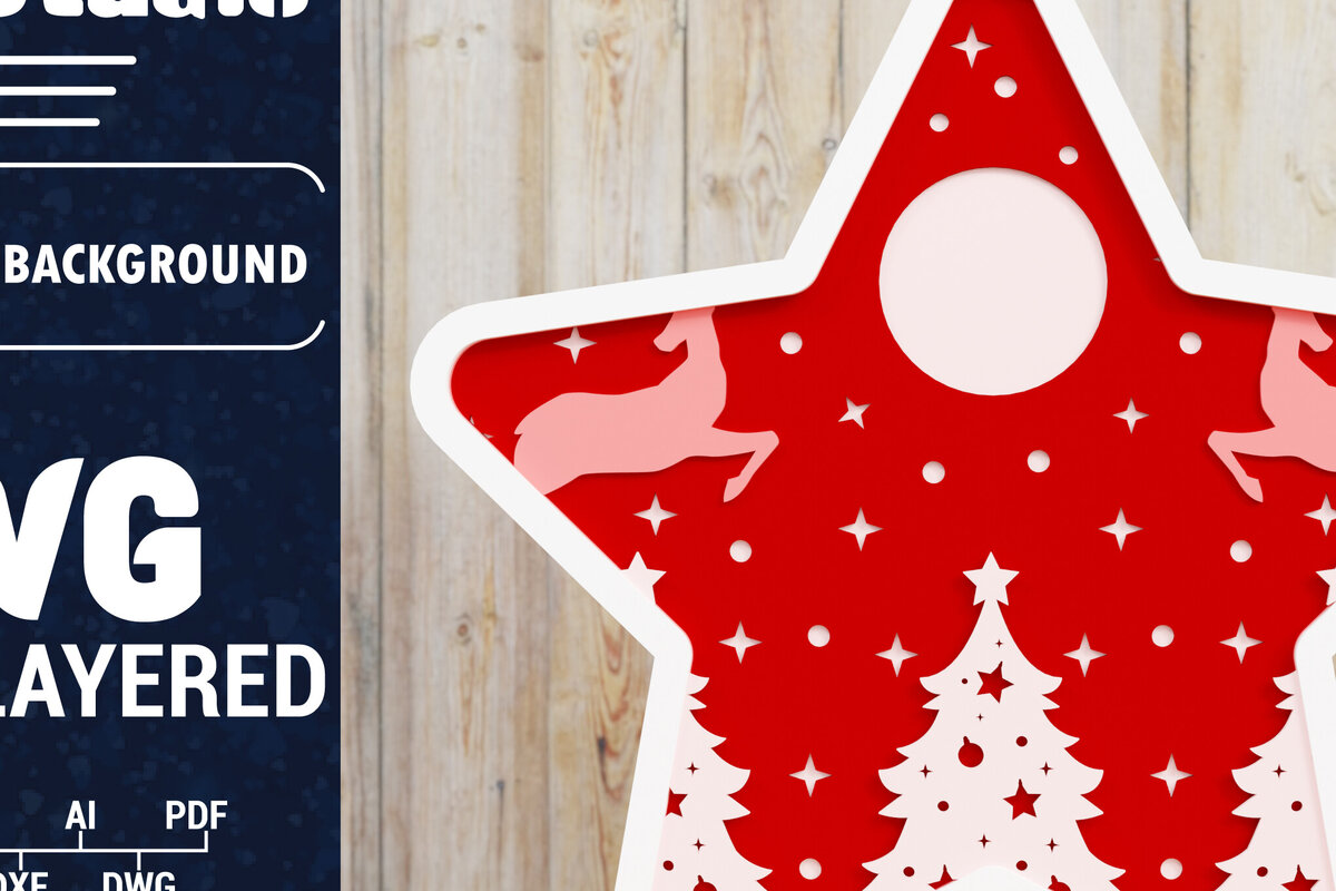 Σετ των 3 Intra απο ξύλο plywood 3mm-4mm πάχος Χριστουγεννιάτικο φόντο με  Papercut Δίασταση 1500x1500 cm INTRAFABR-85426700