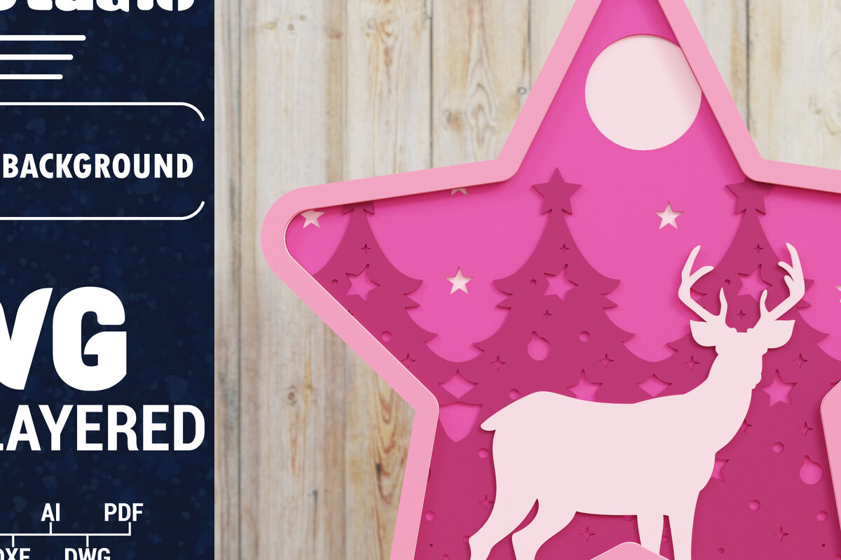 Intra απο ξύλο plywood 3mm-4mm πάχος Χριστουγεννιάτικο φόντο με  Papercut Δίασταση 1500x1500 cm INTRAFABR-85426710