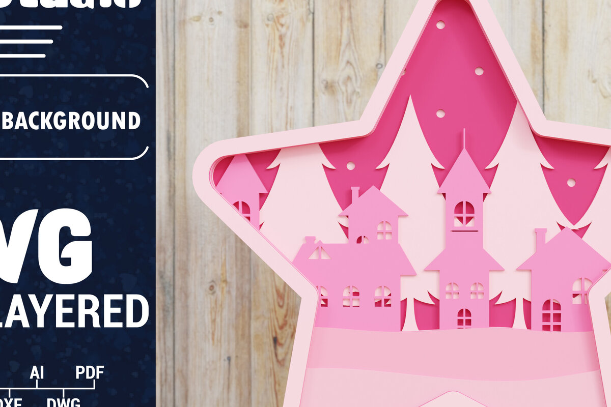 Σετ των 3 Intra απο ξύλο plywood 3mm-4mm πάχος Χριστουγεννιάτικο φόντο με  Papercut Δίασταση 1500x1500 cm INTRAFABR-85426716