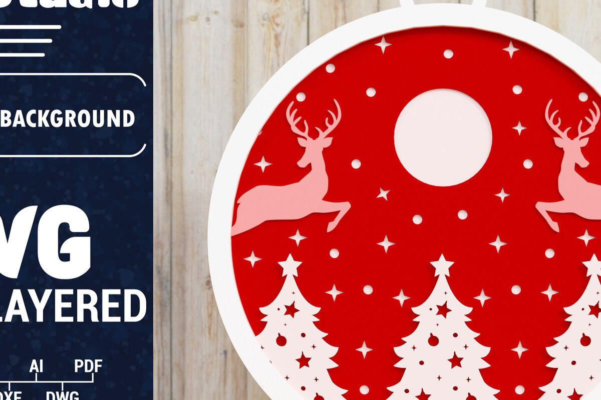 Σετ των 2 Intra απο ξύλο plywood 3mm-4mm πάχος Χριστουγεννιάτικο φόντο με  Papercut Δίασταση 1500x1500 cm INTRAFABR-85074986