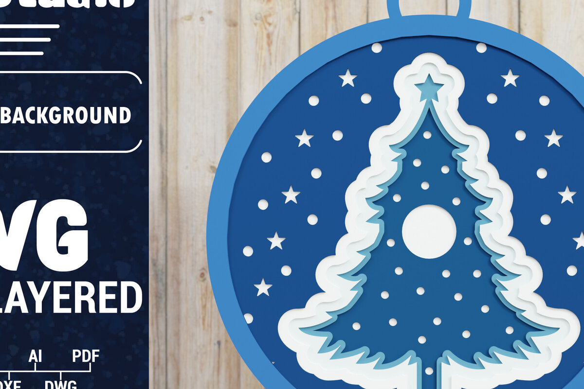 Σετ των 2 Intra απο ξύλο plywood 3mm-4mm πάχος Χριστουγεννιάτικο φόντο με  Papercut Δίασταση 1500x1500 cm INTRAFABR-85075008