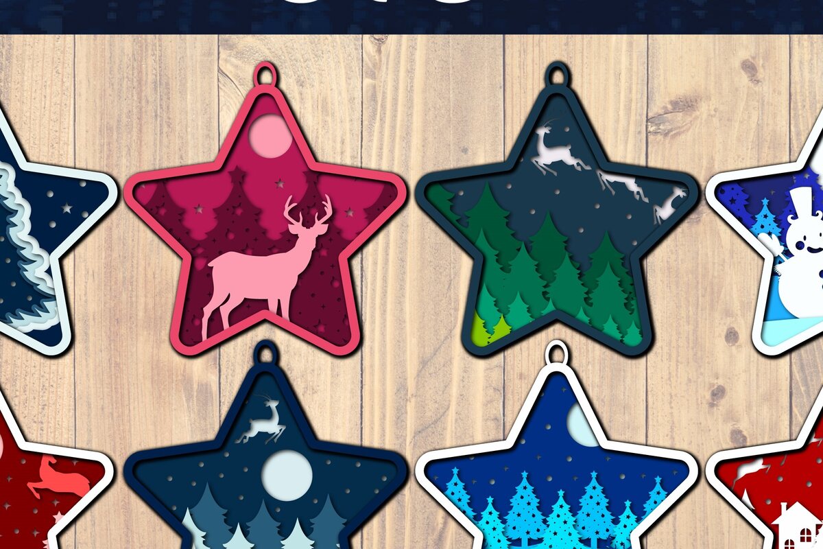 Σετ των 2 Intra απο ξύλο plywood 3mm-4mm πάχος Χριστουγεννιάτικο φόντο κοπής με λέιζερ χαρτί κοπής Β Δίασταση 1500x1500 cm INTRAFABR-85474821