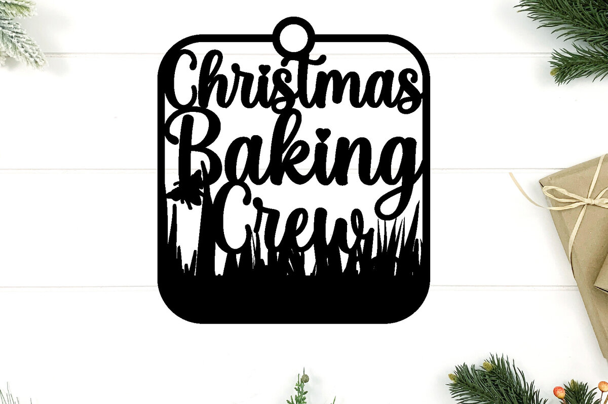 Σετ των 3 Intra απο ξύλο plywood 3mm-4mm πάχος CHRISTMAS BAKING CREW Στολίδι Μεταλλικό Wal Δίασταση 8x8 cm INTRAFABR-86052048