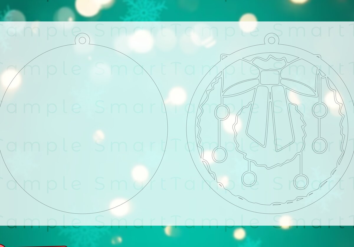 Σετ των 3 Intra απο ξύλο plywood 3mm-4mm πάχος Christmas Ball Cut , Christmas Δίασταση 8x8 cm INTRAFABR-83947586