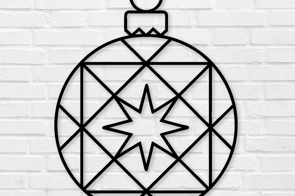 Intra απο ξύλο plywood 3mm-4mm πάχος κοπής με λέιζερ Χριστουγεννιάτικη μπάλα , Δίασταση 40x40 cm INTRAFABR-100561548