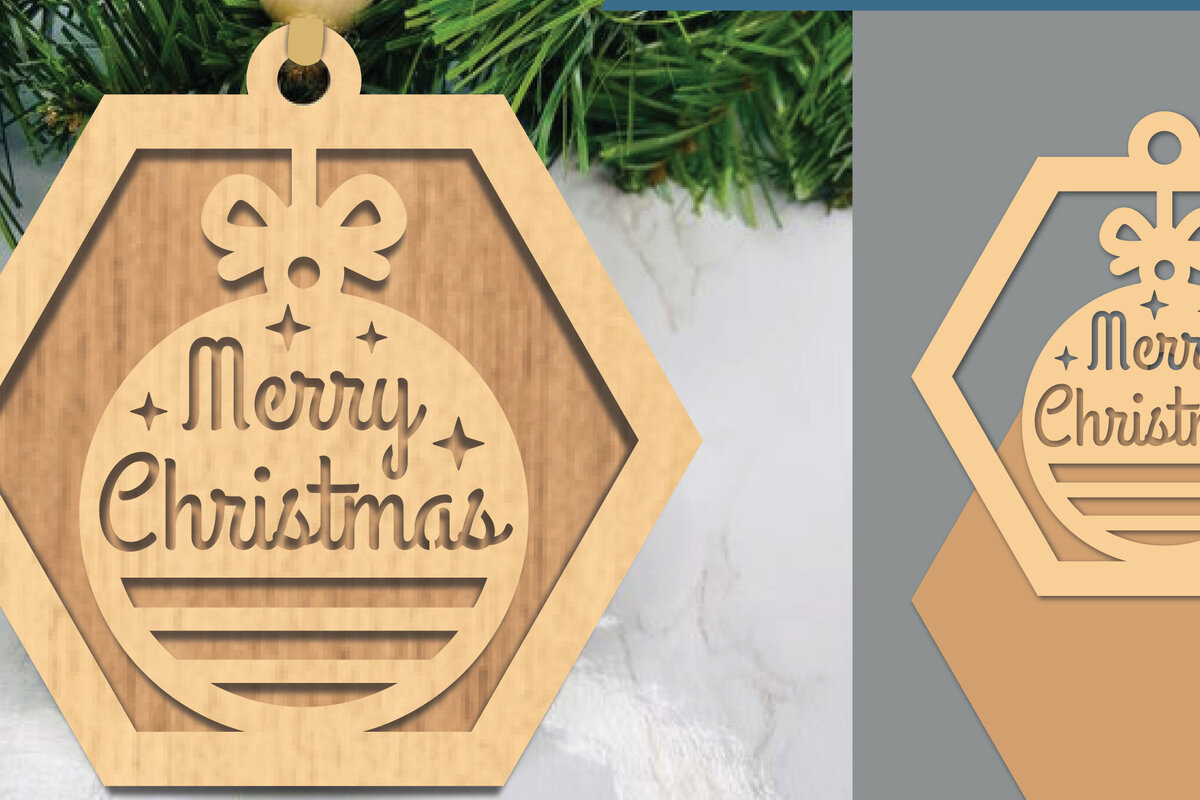 Σετ των 3 Intra απο ξύλο plywood 3mm-4mm πάχος Χριστουγεννιάτικο στολίδι με 1 Δίασταση 8x8 cm INTRAFABR-105773903