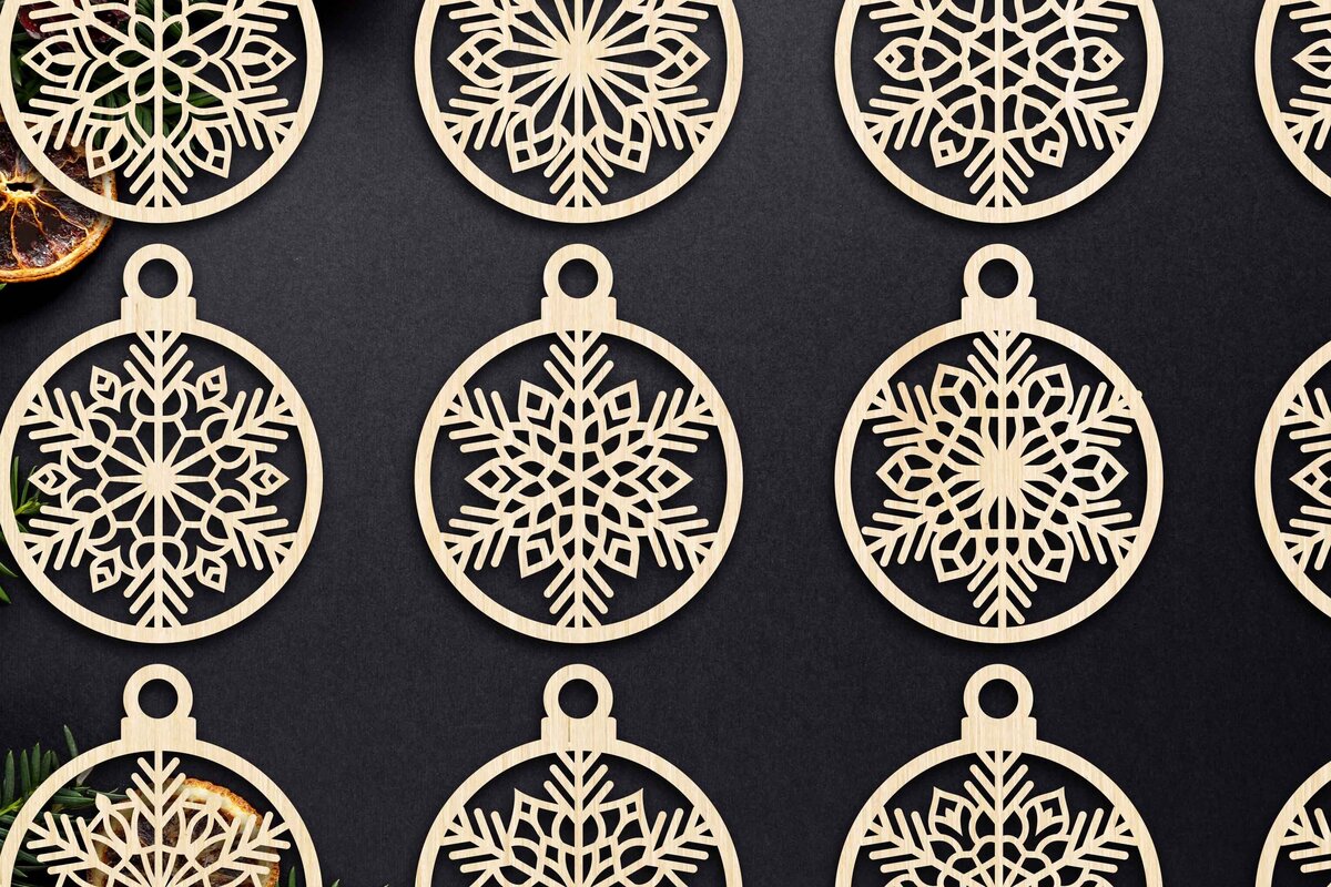 Σετ των 3 Intra απο ξύλο plywood 3mm-4mm πάχος Cut  Christmas Ball 07 Δίασταση 8x8 cm INTRAFABR-79428482