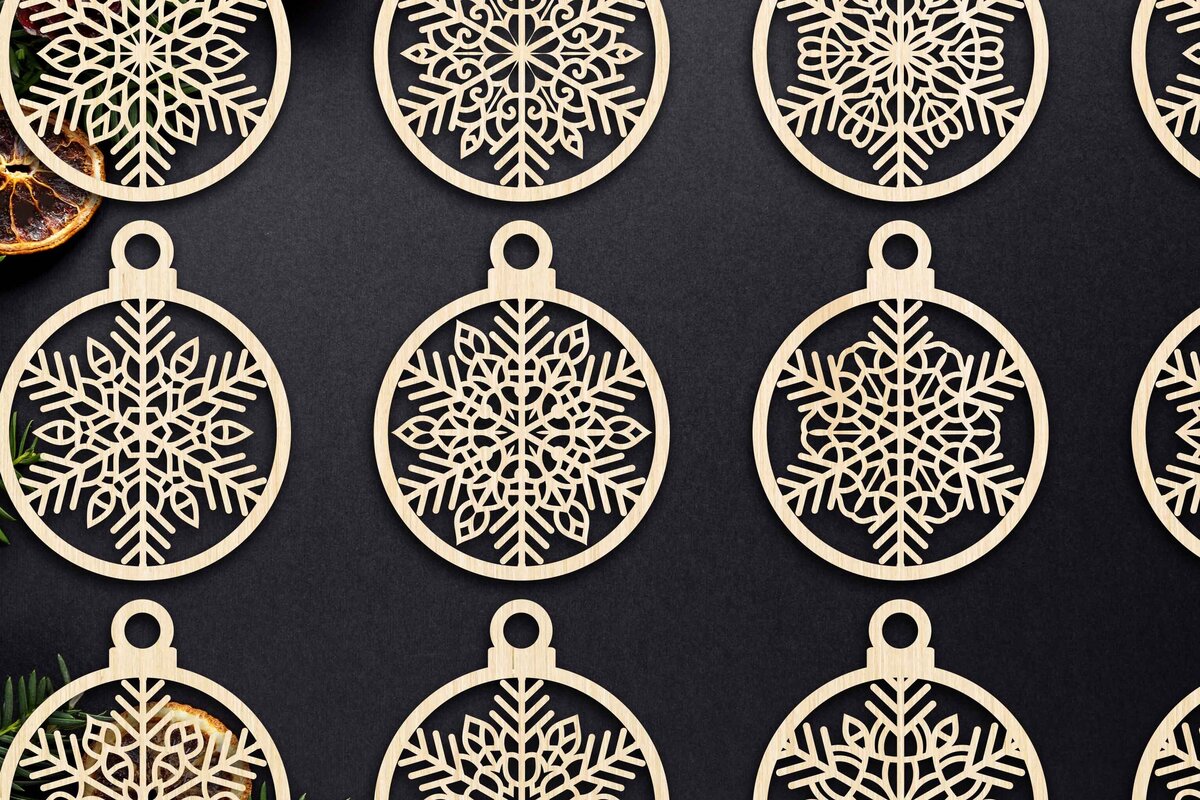 Σετ των 3 Intra απο ξύλο plywood 3mm-4mm πάχος Cut  Christmas Ball 09 Δίασταση 8x8 cm INTRAFABR-79429198