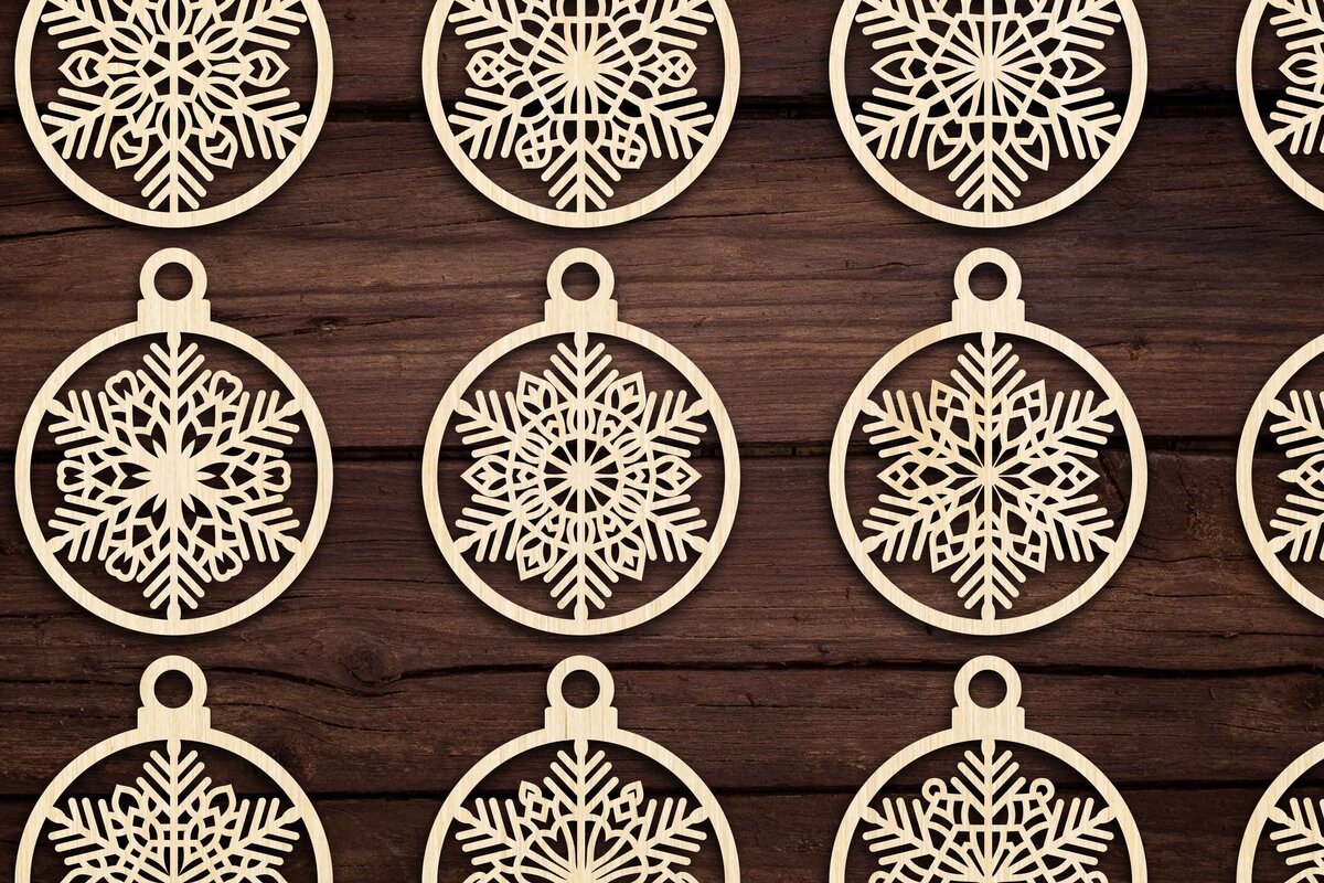 Σετ των 3 Intra απο ξύλο plywood 3mm-4mm πάχος Cut  Christmas Ball 26 Δίασταση 8x8 cm INTRAFABR-79437727