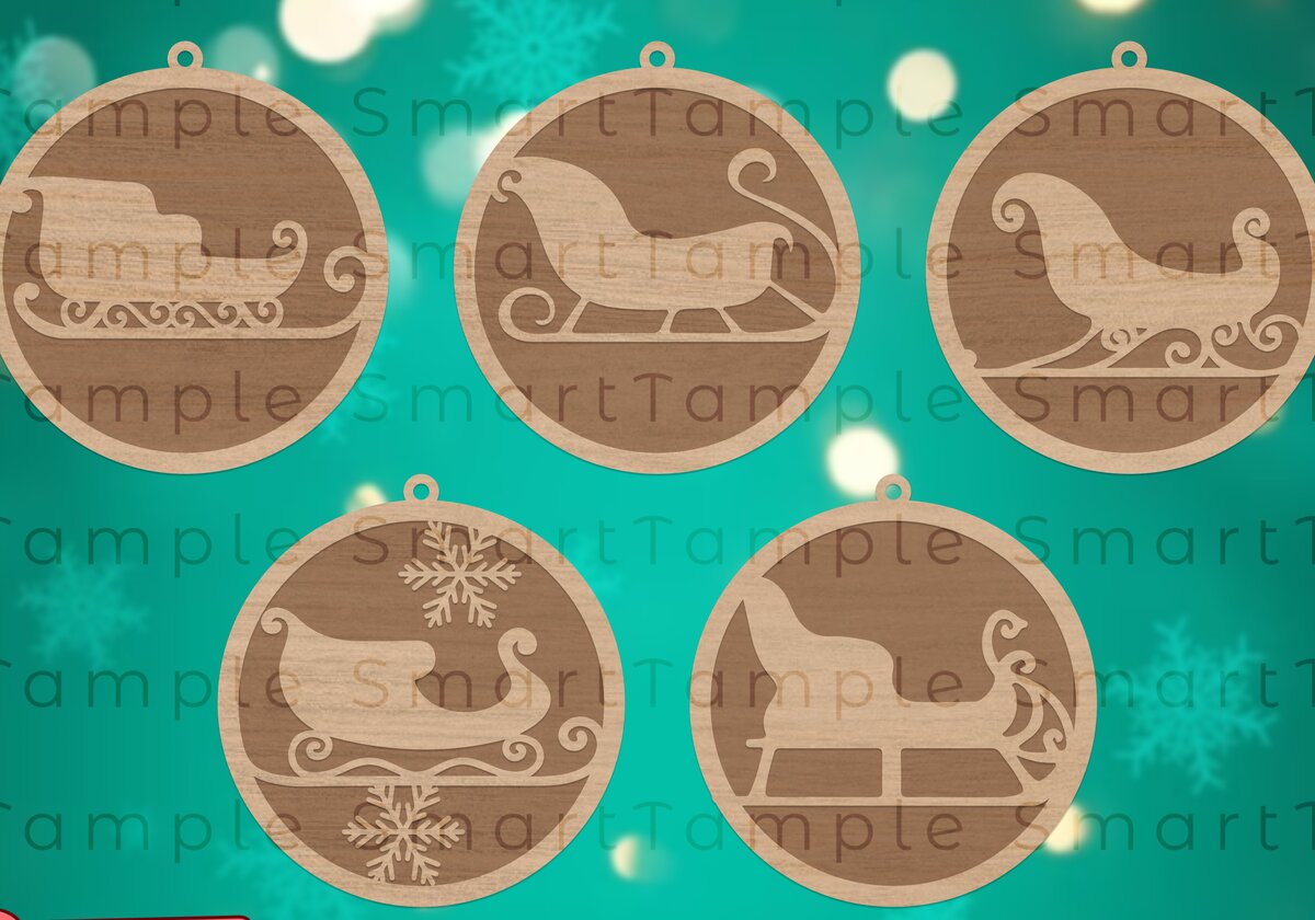 Σετ των 3 Intra απο ξύλο plywood 3mm-4mm πάχος Χριστουγεννιάτικη Μπάλα Στολίδια Δίασταση 8x8 cm INTRAFABR-83710988