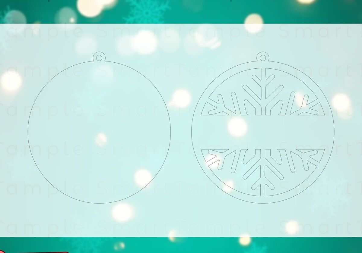 Σετ των 3 Intra απο ξύλο plywood 3mm-4mm πάχος Χριστουγεννιάτικη Μπάλα Δίασταση 8x8 cm INTRAFABR-83709473